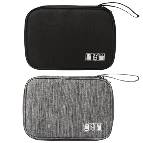 2 Pcs Cable Organiser Bags, Cable Bag, Electronics Travel Organiz...