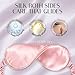 OLESILK Silk Sleep Mask, 100% Mulberry Silk Eye Mask for Sleeping, Double Layer Filling and Elastic Strap, Travel and Nap, Soft Eye Cover Eyeshade with Luxury Bag and Ear Plugs, Pink