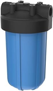 Pentair Pentek 150238 Big Blue Filter Housing, 1" NPT #10 Whole House Heavy Duty Water Filter Housing with High-Flow Polypropylene (HFPP) Cap, 10-Inch, Black/Blue