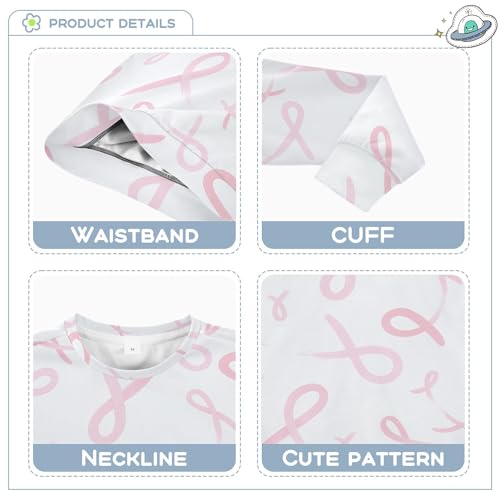 JUNZAN Pink Breast Awareness Ribbons Kids Boys Pullover Hoodie Fleece Tops Clothing Shirts Athletic 4T3