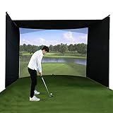 KHAMPA Golf Impact Parabolic Screen Enclosure DIY with Frame and Kit Indoor Simulator Projection Large Size Durable Fabric with Hook & Loop - Reinforced Black Border - [13'1.2''x9'10''x9'10'']