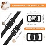Vancle für AirTag Hundehalsband Halter, 4 Stück Air Tag Hund Hülle, wasserdichte Silikon Anhänger für Apple Airtags mit Hundeknochen-Hohlmuster, GPS Finder Schutzhüllen Zubehör für Hundehalsbändern