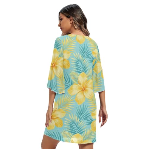 Vestido corto de gasa con cuello en V textura ligera 2