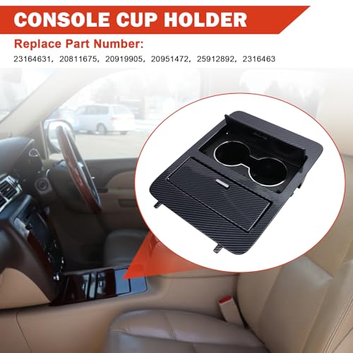 Portavasos consola carbono compatible Chevy GMC 2007-14 miniatura 3