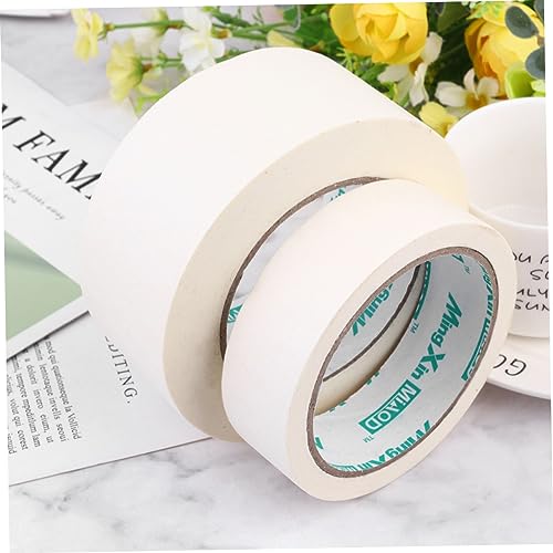 Ciieeo 2 Rolos De Tinta Spray Bege Fita Branca Decoração Branca Fita Decorativa Fita Branca Gaffers