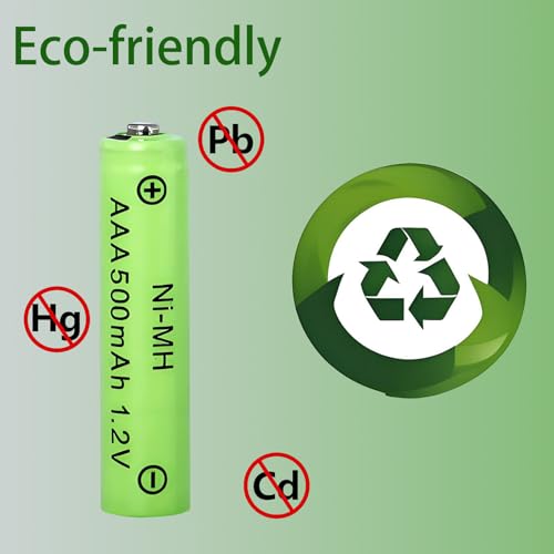 16 Packs Rechargeable AAA 500mAh Batteries,Triple A 1.2v NiMH Precharged Solar Batteries for Outdoor Solar lightslow,Garden Lights,Landscape,Pathway Lights - Thumbnail 5