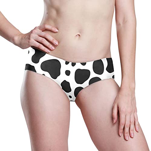 Jhkku Briefs Women's Cows Print No Show Panties Soft Stretch Seamless Underwear M Multicolor #TOP4