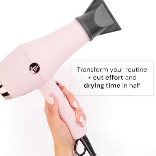 L'ANGE HAIR Soleil Professional Lightweight Hair Dryer | 3 Heat & 2 Airflow Settings | Cool Shot for Smooth Blowouts (Blush)