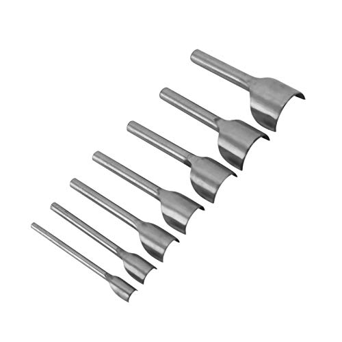 Deror 7 pièces Demi-Rond Bricolage en Cuir Artisanat Outils en Forme d'arc Ceinture Fin Coupe Bracelet en Cuir Demi-Cercle poinçon Outils (10-40mm)