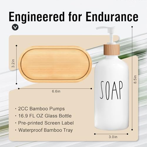 Image of MOMEEMO White Soap Dispenser Bathroom Set, Soap and Lotion Dispenser Set Suitable for Bathroom Accessories Decor. (White)