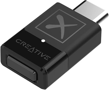 Creative BT-W3X akıllı Bluetooth 5.3 ses vericisi, aptX HD, yüksek çözünürlüklü 24-bit / 48 kHz ses, cihaz değiştirme fonksiyonu, PC/Mac/oyun konsolları ile çalışır