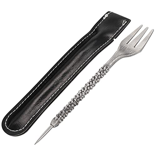 Fingertoys Shisha Gabel Stecher Set/Tabakgabel Lochstecher 2 in 1/Tabak Kopf Phunnel Stopfen/Aufbewahrungstasche/Shisha Gabel Zubehr Für Wasserpfeife Cover