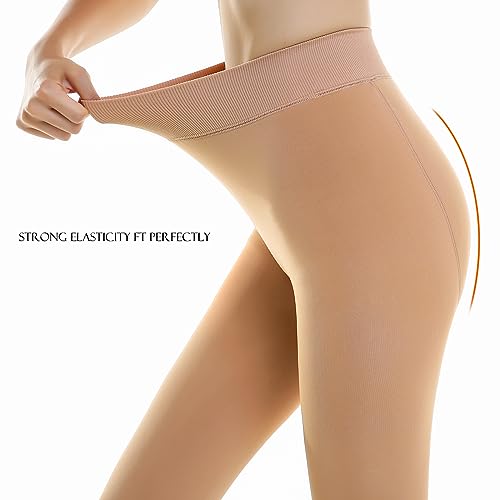 Blostirno Women's Fleece Lined Tights Thermal Pantyhose Leggings Opaque Winter Warm Thick Stockings Tights3