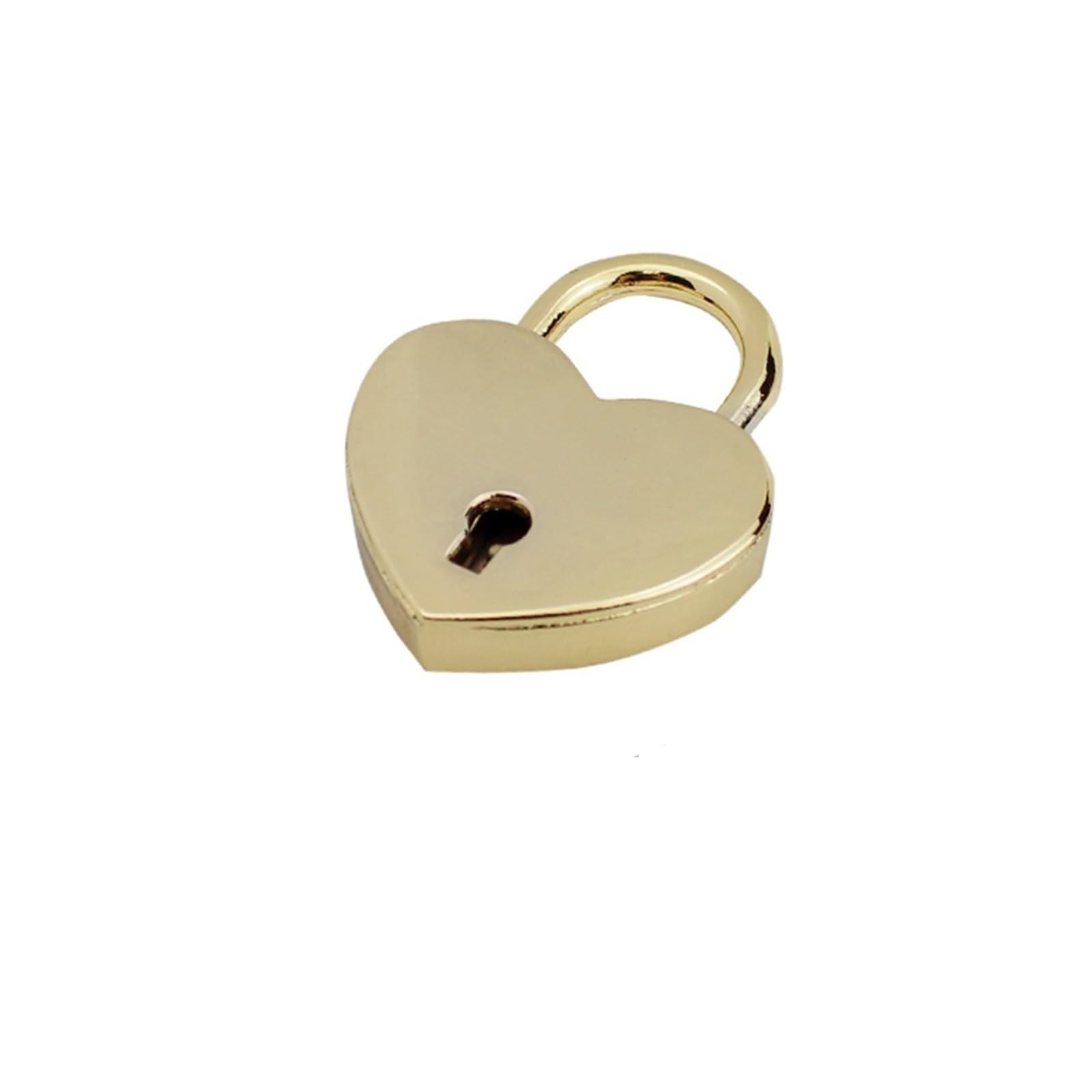 PVUVTNAHW 10Pcs 4.6CM Heart Shape Alloy Lock With Key Mini Padlock Bag Suitcase Luggage Storage Diary Book(Lightgold)
