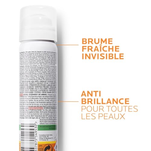 La Roche-Posay - Anthelios - Brume Visage SPF 50 - Protection Solaire Haute Performance - Fini Mat Invisible et Résistante à l’Eau - Brume Solaire 50 Adaptée aux Peaux Sensibles et Mixtes