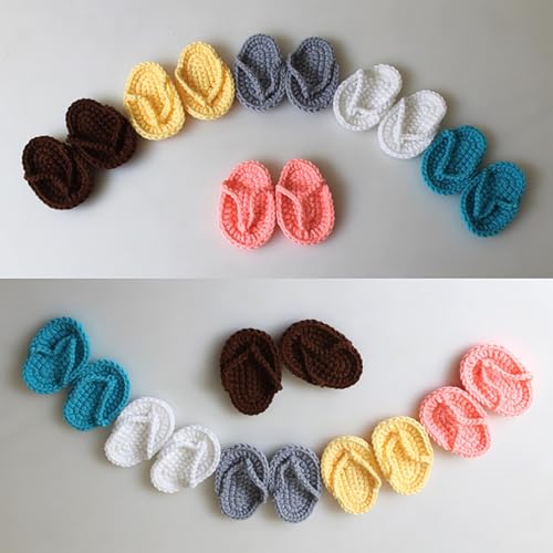 Handmade Crochet Baby Girl Sandals Flip Flops Booties Shoes Cute Knitted Slippers Photo Slides for Newborn Infant2