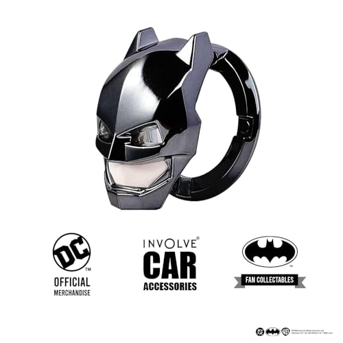 Image of Involve DC Batman Engine Start Push Button Cover - Metallic Black | Universal Ignition Protective Cover | Anti-Scratch Decorative Ring | Official DC Licensed Merchandise | Batman car Accessories