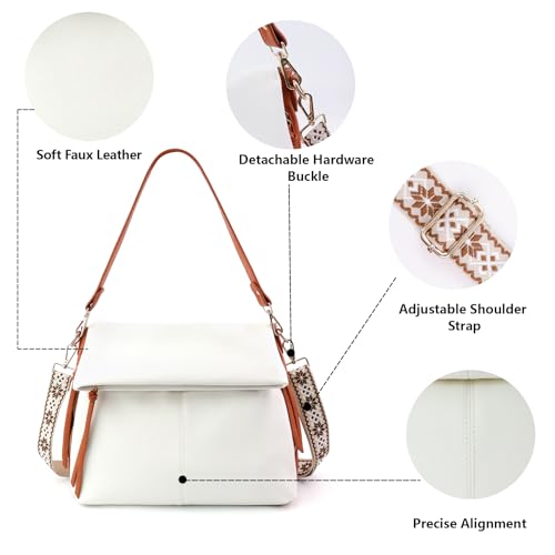Image of IBEE Large Hobo Crossbody Bags for Women Vegan Leather Crossbody Purse Womens Shoulder Bag with Multiple Zippers