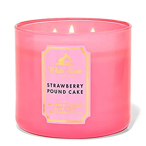 White Barn Strawberry Pound Cake Scented Candle Made W Essential Oils 14.5 Oz W Burn Time Of 25-45 Hours #TOP6