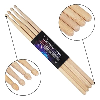 Ohtomber Drum Sticks, 2 Pair 5A Maple Drumsticks
