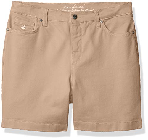 Gloria Vanderbilt Women's Plus Size Amanda Basic Jean Short, Wheat Field Khaki, 18W