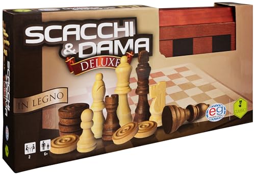 Editrice Giochi 6036101- Classic Games Dama & Scacchi Deluxe In Legno - 7