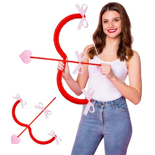 Harrycle 40 cm Pfeil und Bogen Set, Valentinstag Rot Bogenschießen Spielzeug, Amor Cosplay Zubehör, Kostüm Foto Requisiten, Party Performance Zubehör für Hochzeit Geburtstag Harrycle 40 cm Pfeil und Bogen Set, Valentinstag Rot Bogenschießen Spielzeug, Amor Cosplay Zubehör, Kostüm Foto Requisiten, Party Performance Zubehör für Hochzeit Geburtstag
