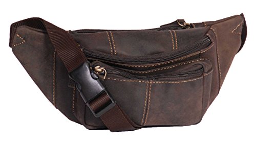 Sac banane ville cuir véritable sac de taille voyage marron svelte