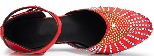 Chaussures de danse tango et cha-cha à bout fermé rouge pointure 36 - 4