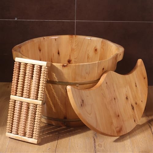 Baño de pies de madera con masaje y tapa miniatura 1