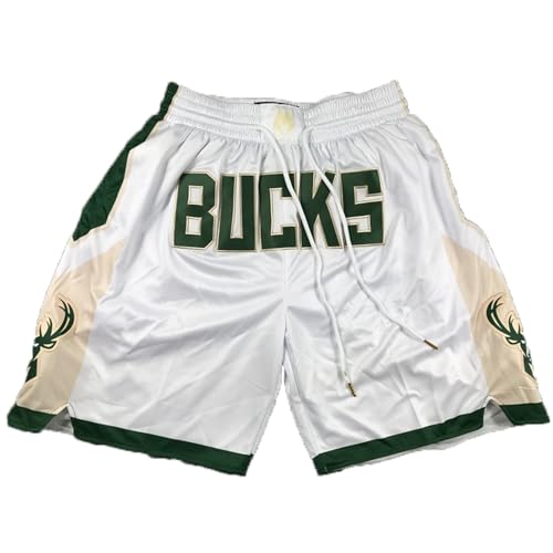 MCQOmcil Los Hombres De La NBA Bucks Pantalones Corto De Baloncesto Alta Elasticidad Respirable Deportivo Pantalones (Color : A, Size : L)