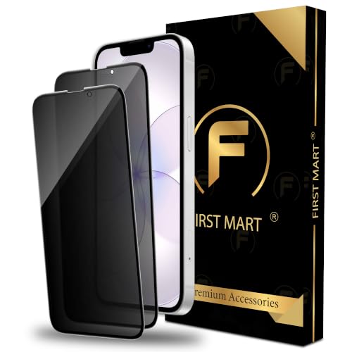 Image of FIRST MART Privacy Tempered Glass for iPhone 17e, 16e & iPhone 14, 2 Pack | Anti-Spy 9H Screen Protector, Edge-to-Edge, Case-Friendly, Scratch Resistant, Bubble-Free