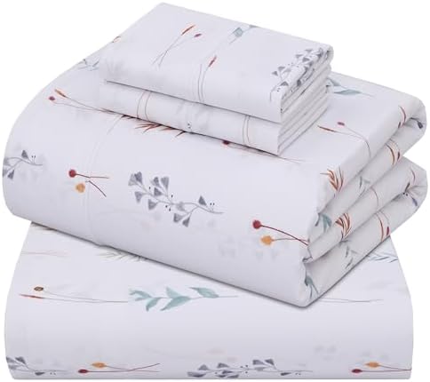 ZOYER 100% Cotton Sheets – Queen Size Percale Bedding, Cooling & Breathable, Durable with a Crisp, Soft & Comfortable Feel, 16" Deep Pocket, 4-Piece Set, Fairy Meadows - Thumbnail 5