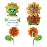 Camptrip Positive Sonnenblumenschildkröte Glücksbringer Prüfung, Handgemachte Schildkrötenpuppe Figuren, Motivationsgeschenke, Mutmacher Pocket Hug Geschenk, 10.5x7x4.5cm(4.13x2.76x1.77inches)