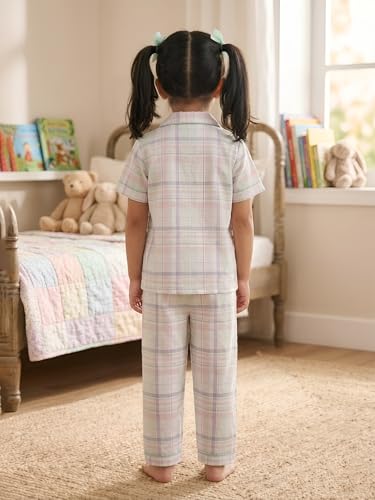 Image of POLKA TOTS 100% Pure Cotton Half Sleeve Night Suit for Kids, Girls & Boys | Cotton Pyjama Set | Unisex Night Dress for Children | Night Suit for Girls |Sleepwear for Kids | Winter Night Dress for Boys