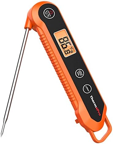 ThermoPro Digital Instant Read Meat Thermometer for Grilling Waterproof Kitchen Food Thermometer with Calibration & Backlight Smoker Oil Fry Candy Thermometer with Temperature Indicators