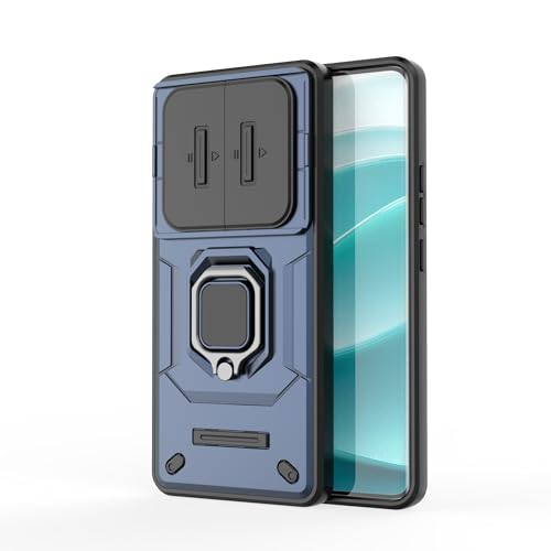 Image of Thermoplastic Polyurethane Camshield Pro Case With Slide Camera Protection And Ring Stand Bumper Back Case Cover For Mi Redmi Note 14 Pro 5G (Blue)