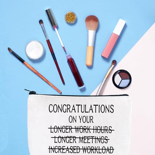 Gzrlyf Work Promotion Makeup Bag Congratulations on Work Promotion Gift for Her Funny Work Promotion Job Promotion Gifts Zipper Pouch (CONGRATULA)2