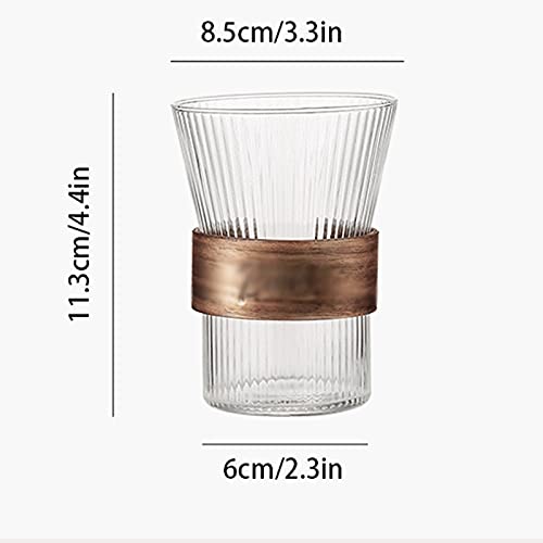 Set de 4 vasos de vidrio retro 10.5 oz miniatura 2