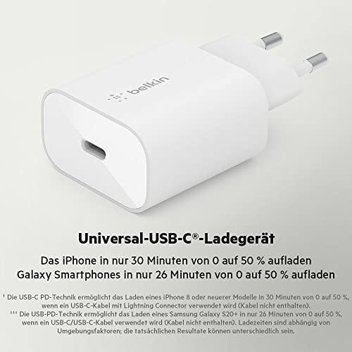 Belkin BoostCharge 25-W-Ladegerät mit PPS, USB-C Power Delivery, USB C Ladegerät, Schnellladegerät für das iPhone Air, iPhone 17… – Ansicht 2