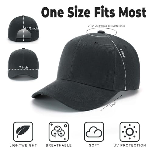 Image of ZH Plain Adjustable Baseball Cap - Lot of 12 Unisex Blank Design Caps