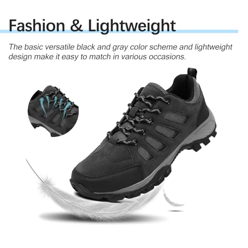 Men's Hiking Shoes Fashion Walking Sneakers Outdoor Casual Workout Footwear Non Slip Comfortable Lightweight Breathable Trekking Climbing Backpacking Trail Running3