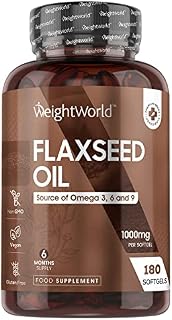 Flaxseed Oil Capsules - 2000mg per 2 Softgels - 180 Cold-Pressed & Vegan Omega 3 6 9 Capsules - Fish Oil Alternative - Linseed Oil ALA, Linoleic & Oleic Acid - Essential Fatty Acids Supplements