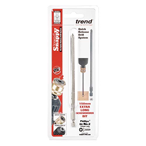 Trend Snappy Phillips No. 2 Screwdriver Bit, 150mm Length, Quick Release Compatible, SNAP/PH/2A, Silver, Variety pack - Image 3