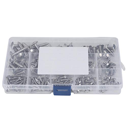 Screws Flat Head, 180Pcs M3 M4 M5 M6 Stainless Steel Flat Head Self-Tapping Screws Assortment Set for Multiple Purpose - Image 2