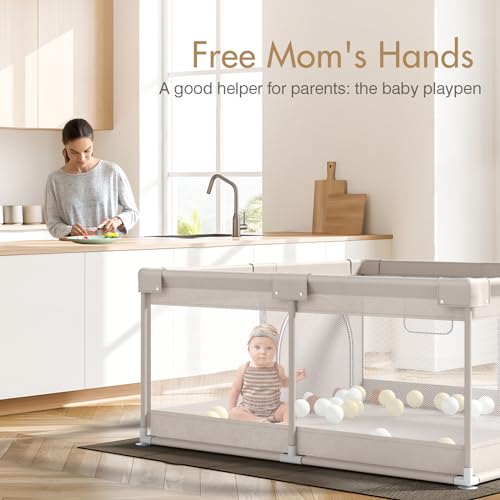 Image of Baby Playpen,Playpen for Babies and Toddlers, Play Pen for Kids, Play Pen for Babies and Toddlers (47 * 47 inch playpen Without mat)