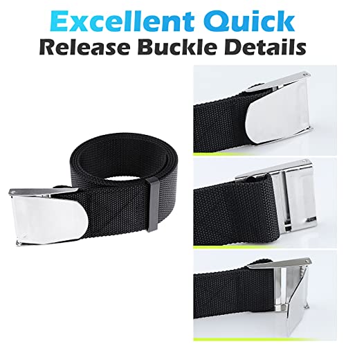 Pluzluce 60" Long Scuba Diving Weight Belt, Adjustable Snorkeling Webbing Weight Strap Belts With Quick-Release Stainless Steel Buckle For Free Diving, Spear Fishing Black #TOP4