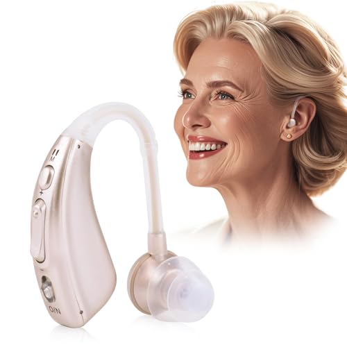 Hlfoaih Calidad de sonido con cancelación de ruido clara, mejora la capacidad de comunicación, recargable, duradero, cómodo de llevar, pequeño, portátil y oculto (plata)