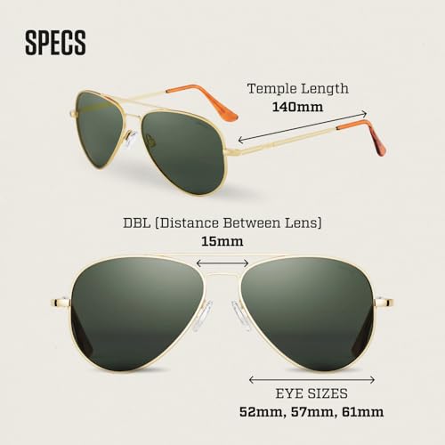 Image of Randolph Eyewear Concorde Aviator Sunglasses for Men and Women - Non-Polarized & Polarized Aviator Sunglasses Made to Last
