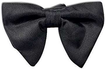 Mens RessoRoth Oversized Bow Tie - Tuxedo Black Silk Bowtie, Mens big bow tie